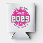 Klasse 2025 Rosa Graduate Name Dosenkühler (Vorderseite)