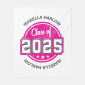 Klasse 2025 Rosa Graduate Name Fleecedecke (Vorderseite)