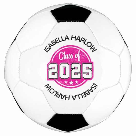 Klasse 2025 Rosa Graduate Name Fußball (Vorderseite)