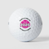 Klasse 2025 Rosa Graduate Name Golfball (Vorderseite)