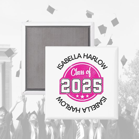 Klasse 2025 Rosa Graduate Name Magnet