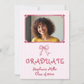 Klasse 2025 rosafarbenes Graduate-Foto Einladung (Vorderseite)