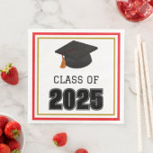 Klasse 2025 Rot und Gold Serviette (Beispiel)