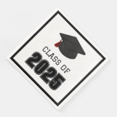 Klasse 2025 Rot und Schwarz Serviette (Ecke)