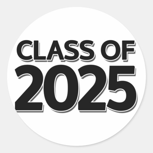 Klasse 2025 runder aufkleber (Vorderseite)