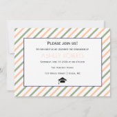 Klasse 2025 Salbeigrün, pfirsichgrünes Abschluss F Einladung (Rückseite)