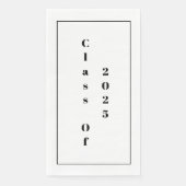 Klasse 2025: Schwarz-weiße Mindeststufe Serviette (Vorderseite)