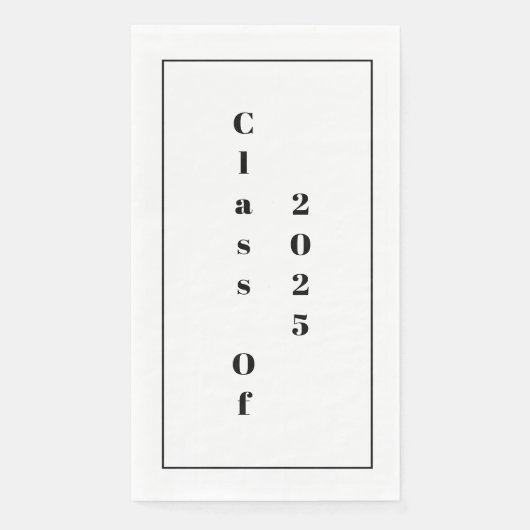 Klasse 2025: Schwarz-weiße Mindeststufe Serviette (Vorderseite)