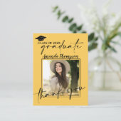 Klasse 2025 Script Abschluss Foto Vielen Dank Postkarte (Stehend Vorderseite)