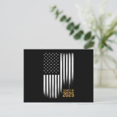 Klasse 2025 Senior American Flag Abschluss Postkarte (Stehend Vorderseite)