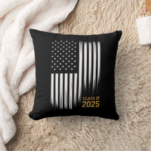 Klasse 2025 Senior American Flag Abschlussfeier Kissen