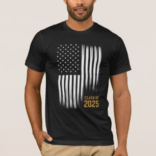 Klasse 2025 Senior American Flag Abschlussfeier T-Shirt