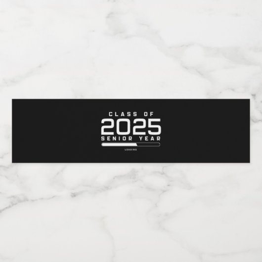 Klasse 2025 Senior Year Loading Senior 2025 Wasserflaschenetikett (Einzelnes Label)