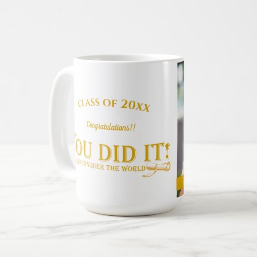 Klasse 2025 SIE HABEN IT-Foto-Abschluss Kaffeetasse (Vorderseite Links)