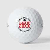 Klasse 2025 Stilvolles Red Abschluss Gift Golfball (Vorderseite)