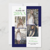 Klasse 2025 vier Fotos Marine, Minze Abschluss Ankündigung (Vorderseite)