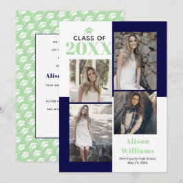 Klasse 2025 vier Fotos Marine, Minze Abschluss Ankündigung