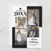 Klasse 2025: vier Fotos, schwarzer, weißer Abschlu Ankündigung (Vorderseite)