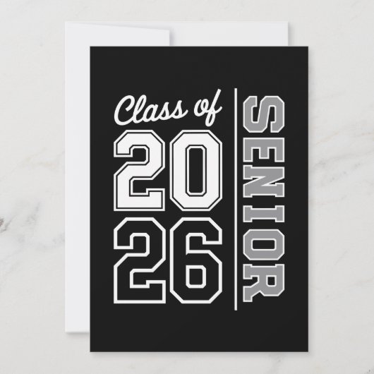 Klasse 2026 Abitur 26 Absolvent Ankündigung (Vorderseite)