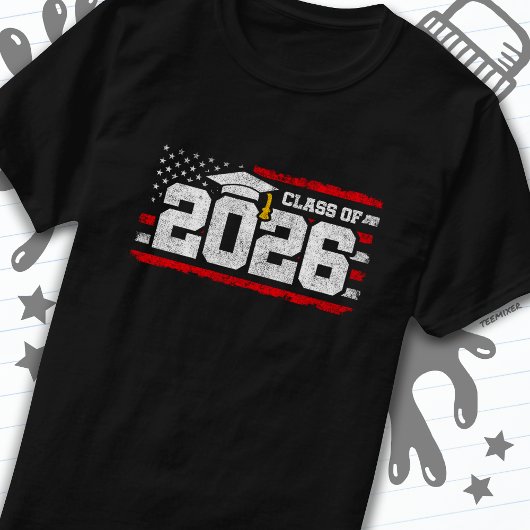 Klasse 2026 Abschluss American Flag Senior 2026 T-Shirt