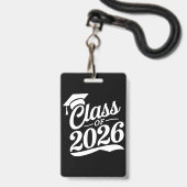 Klasse 2026 Abschluss für den Abschluss eines Schu Ausweis (Vorderseite mit Lanyard)