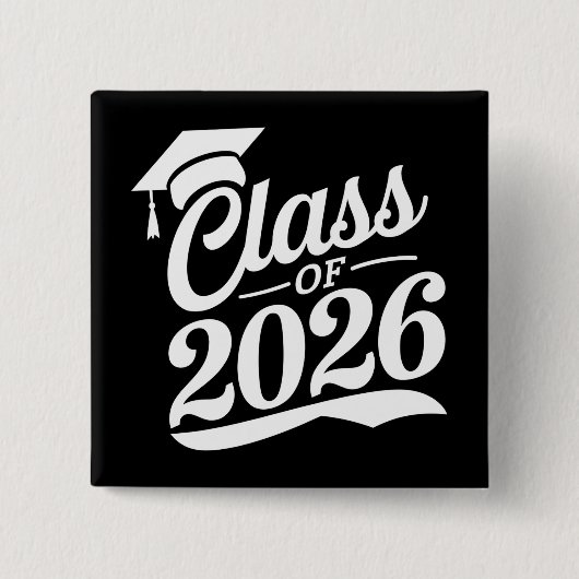 Klasse 2026 Abschluss für den Abschluss eines Schu Button (Vorderseite)