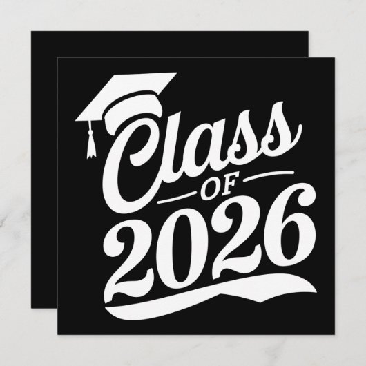 Klasse 2026 Abschluss für den Abschluss eines Schu Einladung (Vorne/Hinten)