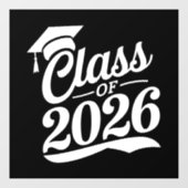 Klasse 2026 Abschluss für den Abschluss eines Schu Fensteraufkleber (Blatt)