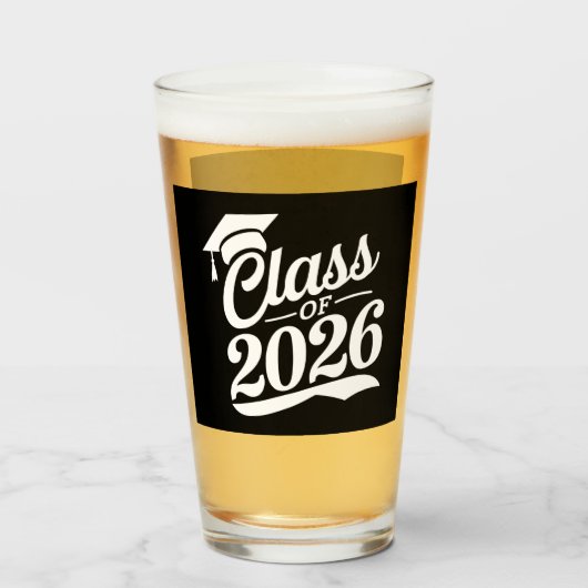 Klasse 2026 Abschluss für den Abschluss eines Schu Glas (Vorne (Gefüllt))