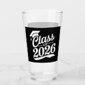 Klasse 2026 Abschluss für den Abschluss eines Schu Glas (Vorderseite)