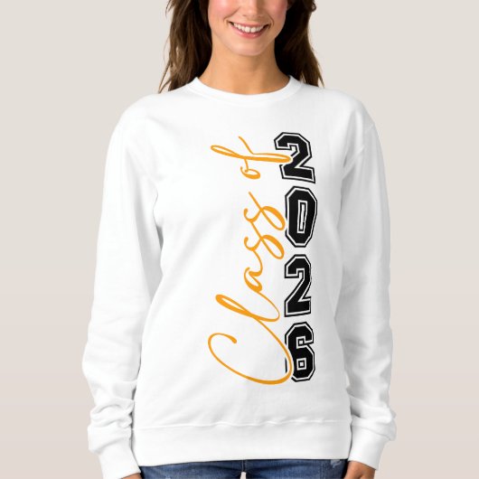 Klasse 2026 Abschluss Senior Orange Black Sweatshirt (Vorderseite)