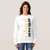 Klasse 2026 Abschluss Senior Orange Black Sweatshirt (Vorne ganz)