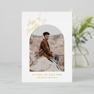 Klasse 2026 Arch Foto Abschluss Gold Folieneinladung