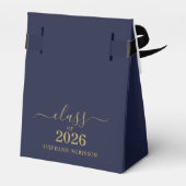Klasse 2026 Blue Gold Schriftzug Abschlussfeier Geschenkschachtel (Rückseite)
