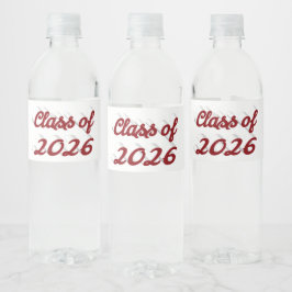 Klasse 2026 burgunder Schrift  Abschluss  Wasserflaschenetikett