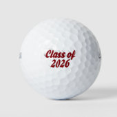 Klasse 2026 burgunder Text Abschluss Golfball (Vorderseite)