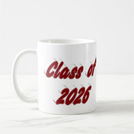 Klasse 2026 burgunderrote Typografie Abschluss Kaffeetasse