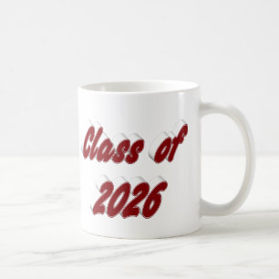 Klasse 2026 burgunderrote Typografie Abschluss Kaffeetasse