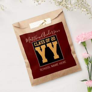 Klasse 2026 Elegante Burgunder-Abschlussfeier Geschenktütchen