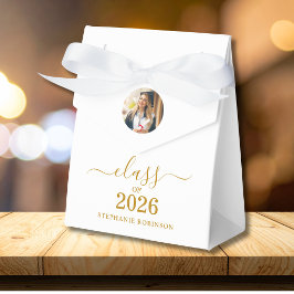 Klasse 2026 Foto Elegantes Gold Schrift Grad Geschenkschachtel