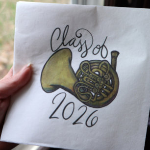 Klasse 2026 French Horn Band Klassenmusik Serviette