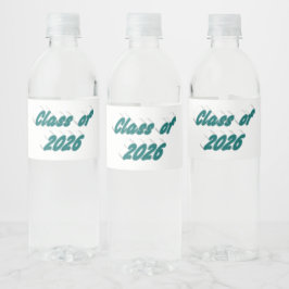 Klasse 2026 grüne Typografie-Abschlussfeier Wasserflaschenetikett