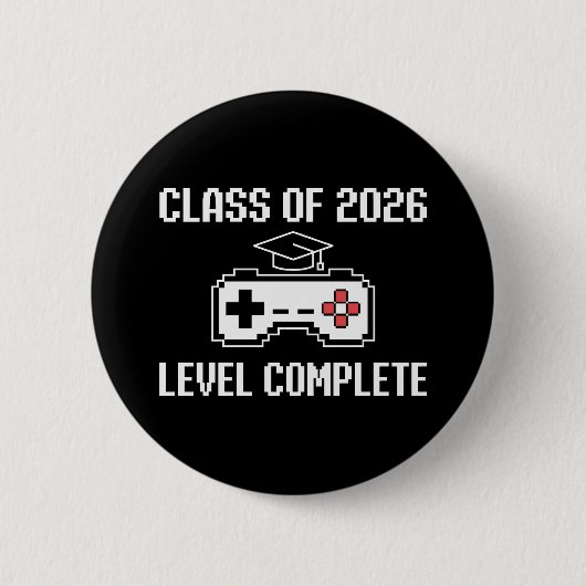 Klasse 2026 Level Complete Gaming Abschluss Button (Vorderseite)