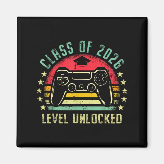 Klasse 2026 Level freigeschalteter Videospieler Se Magnet (Vorne)