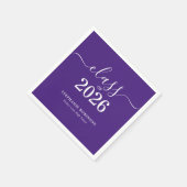Klasse 2026 Lila Moderne Abschlussfeier Serviette (Ecke)