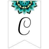 Klasse 2026! Mandala in Aqua Wimpelkette (Zweite Fahne)