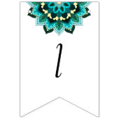 Klasse 2026! Mandala in Aqua Wimpelkette (Dritte Fahne)