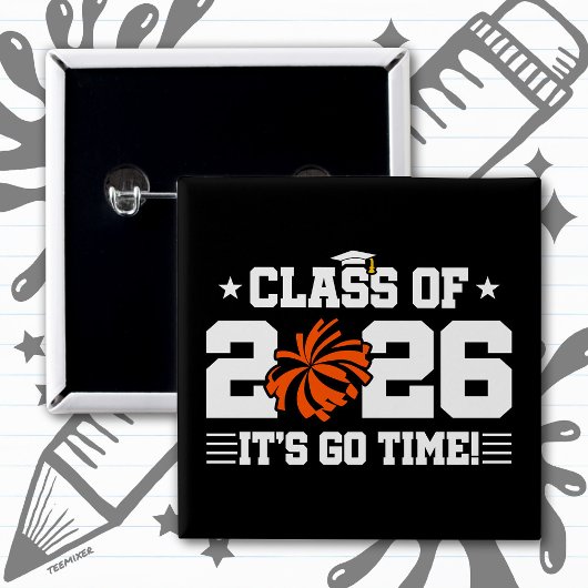 Klasse 2026 Orange Cheer Abschluss Es ist losgeht Button