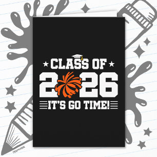 Klasse 2026 Orange Cheer Abschluss Es ist losgeht Karte