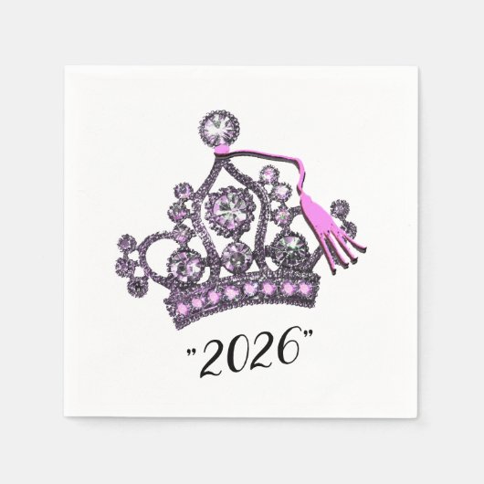 „Klasse 2026“ Prinzessin Tiara Serviette (Vorderseite)